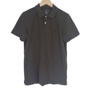 American Eagle Mens Oive Green Core Flex Classic Fit Polo Shirt Size M Normcore